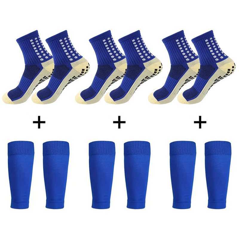 3 Pairs Knee Pads Calf Sleeves3 Pairs Football Socks Men Women Outdoor Sports Socks Nonslip Silicone Bottom Soccer SocksW251011