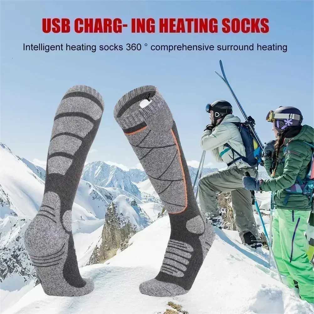 Intelligent Electric Winter Warm Socks for AntiCold Skiing Winter Heated Long Socks Outdoor Camping Hiking Warmth StockingW251011