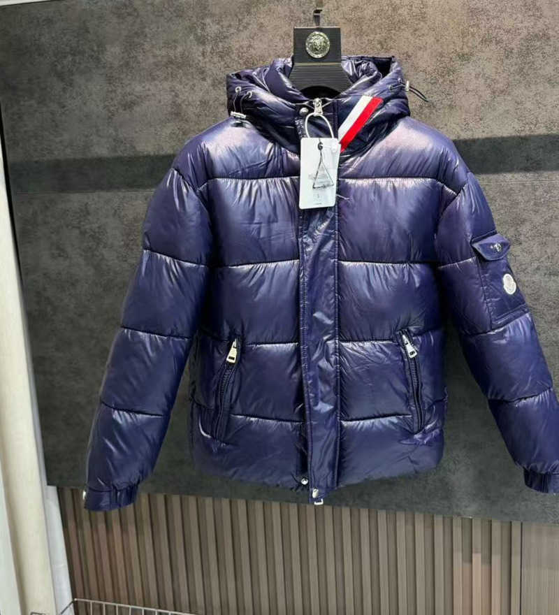 New Color Stripe Windproof Thickened Cotton Jacket Unisex Glossy Warm WashFree Hooded Coat 3 L25101184AW