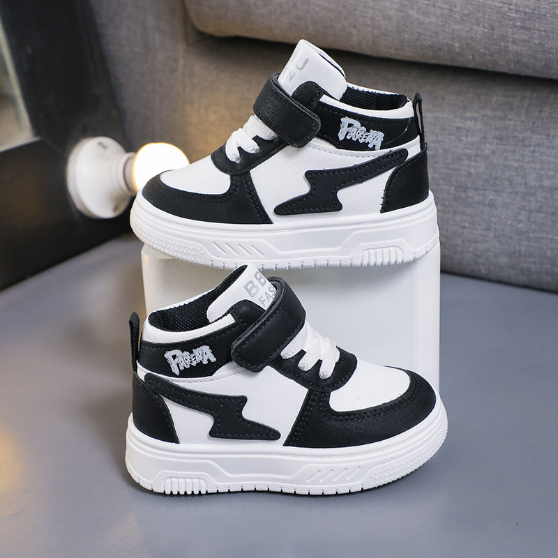 Children's high top board shoes breathable wear-resistant leather surface waterproof girls' casual shoes boys' sports shoes HOT - view 7