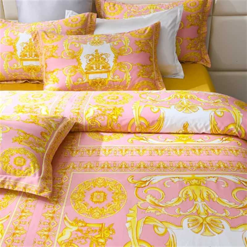 Luxury Modern Style Digital Printing Cotton Fabric Bedding Set Duvet Cover Linen Fitted Sheet cases Home Textile H251011