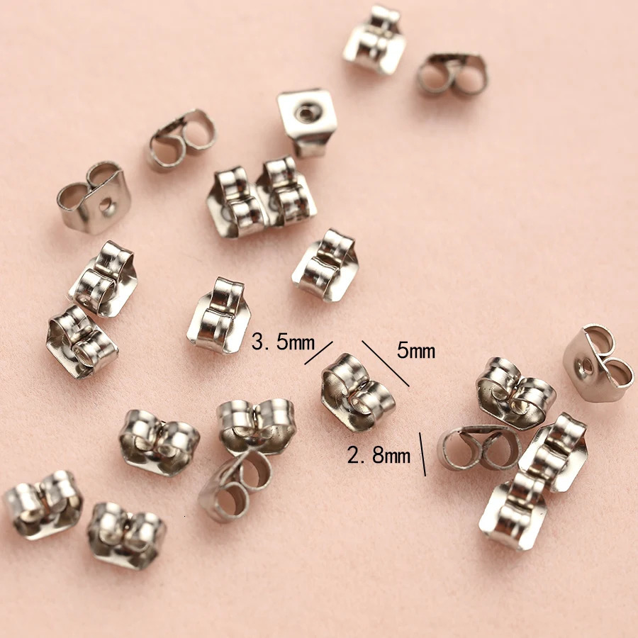 200pcslot Hypoallergenic Stainless Steel Earrings Studs Blank Base Post Ear Pins Findings Back For Diy Jewelry Making Parts 251008