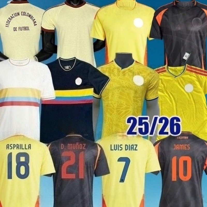 24 25 26 colombia Centenary soccer jersey 100-years anniversary LUIS DIAZ james L.DIAZ J.LERMA Copa America men kids kit Football uniform fans Home Away Set player