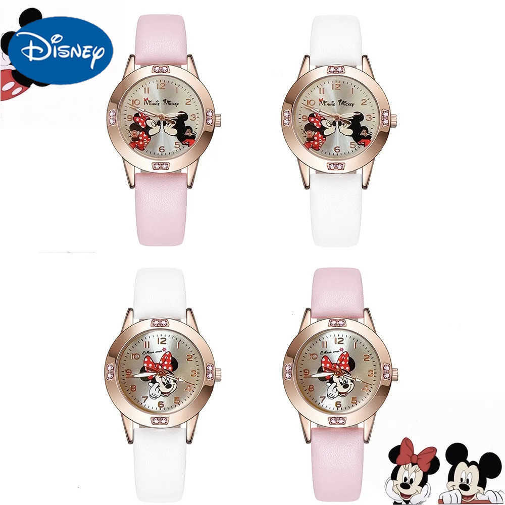 Disney Mickey Mouse Cute Fashion Cartoon Childrens Watch Leather Strap Suitable for Boys and Girls Quartz Watch Festival Gift H251011