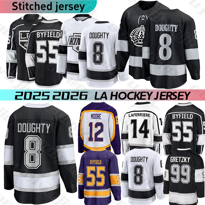 LA Los angelesCity hockey jersey Gretzky Kopitar Doughty Kempe Clarke Quick Kings jersey Anze Kevin Fiala Adrian Kempe Quinton Byfield Moore 2025 men Hockey Jerseys