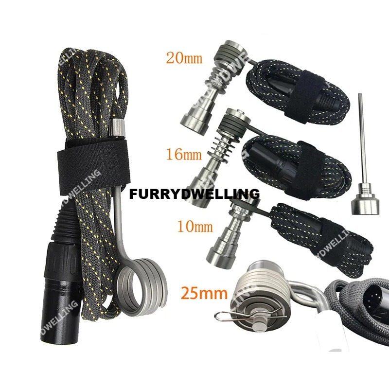 10Mm 16Mm 20Mm 110V/220V 100W 25Mm 150W Coil Heater 5 Pin Connector With K Type Thermocouple For Enail Temperature Control Dwe74 Box Dab Rig E Nail Kit