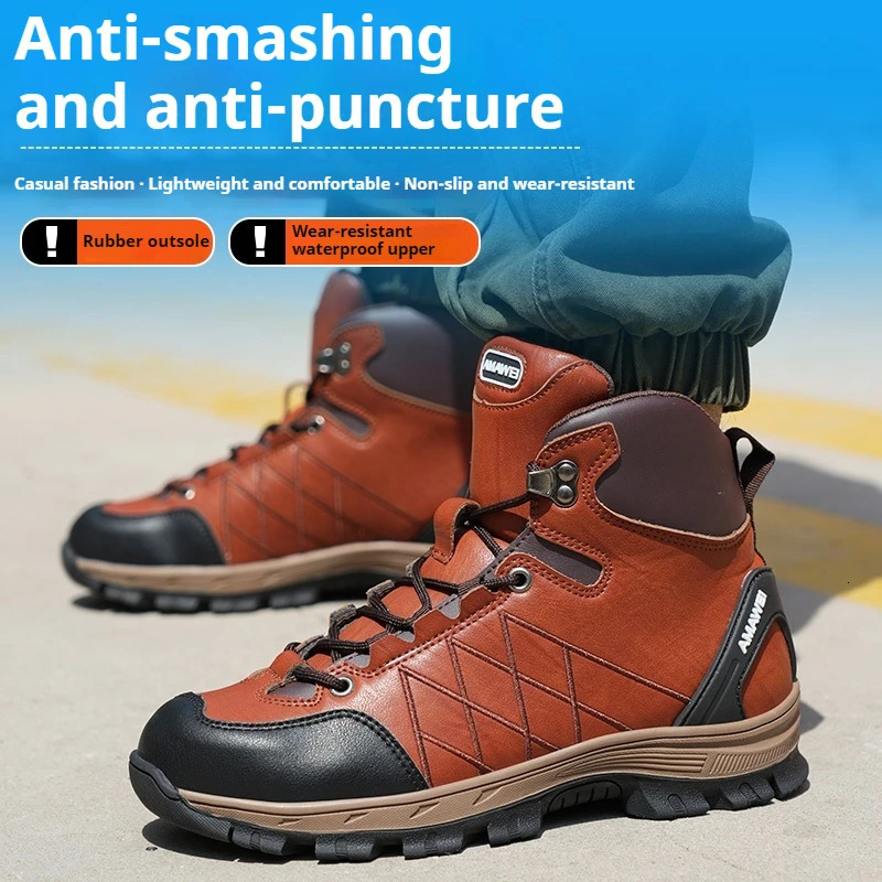 Safety Shoes Men Work Sneakers Indestructible PunctureProof Protective Boots Steel Toe Construction Shoe 251010