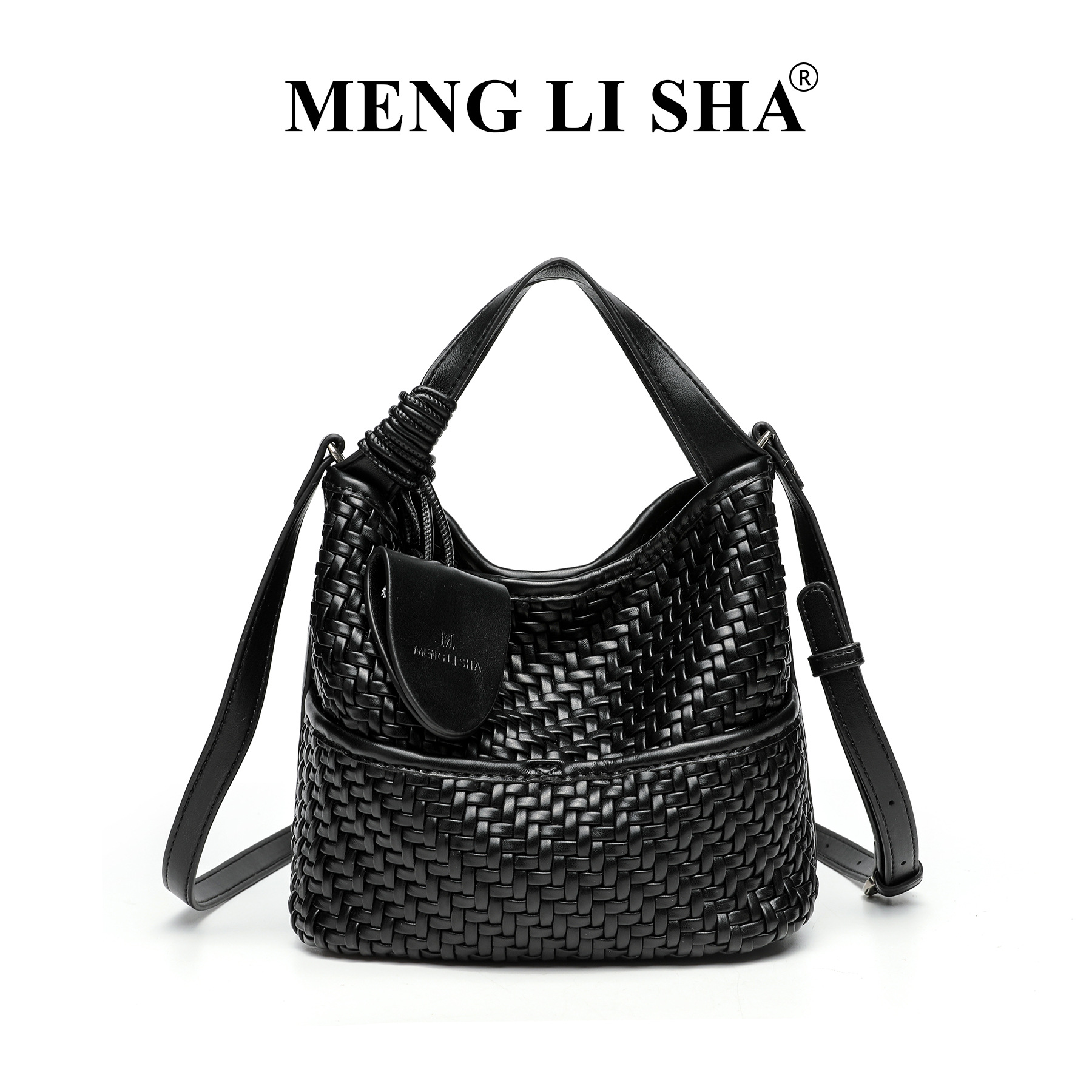 2025 new style niche high-end retro woven handbag bucket bag for women suitable for commuting casual wear versatile as a single shoulder or crossbody 