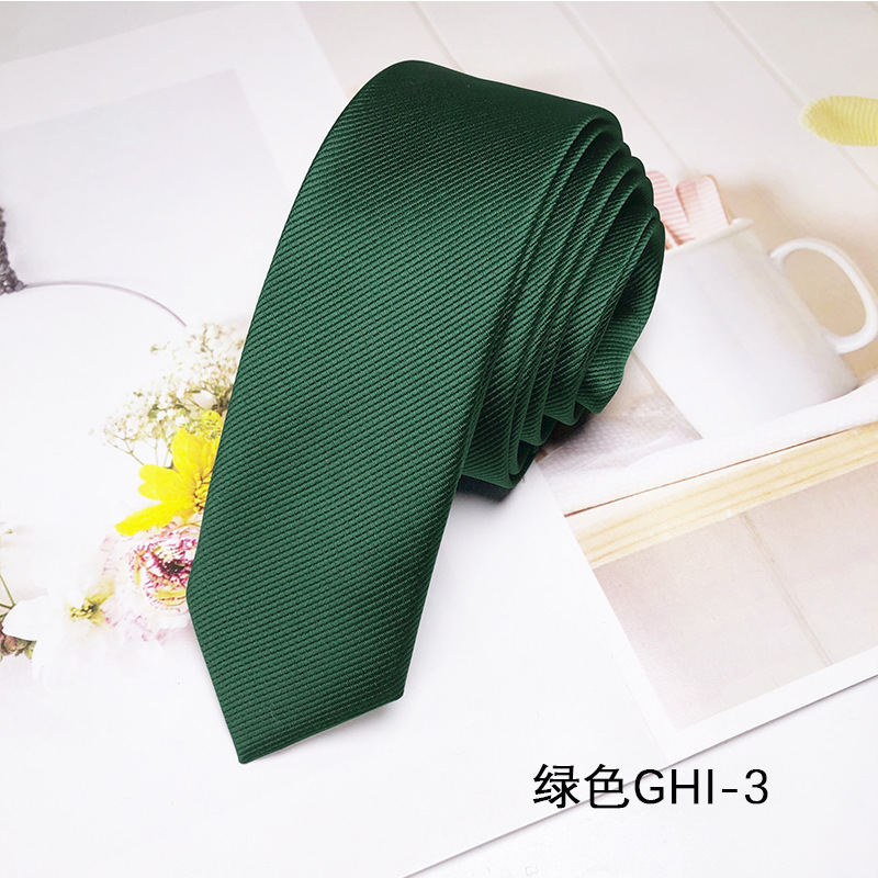 KAMBERFT Fashion Casual 4cm Slim Silk Tie Solid Color Black Red Ties Handmade Men Woven Skinny Necktie For Wedding Party 250908