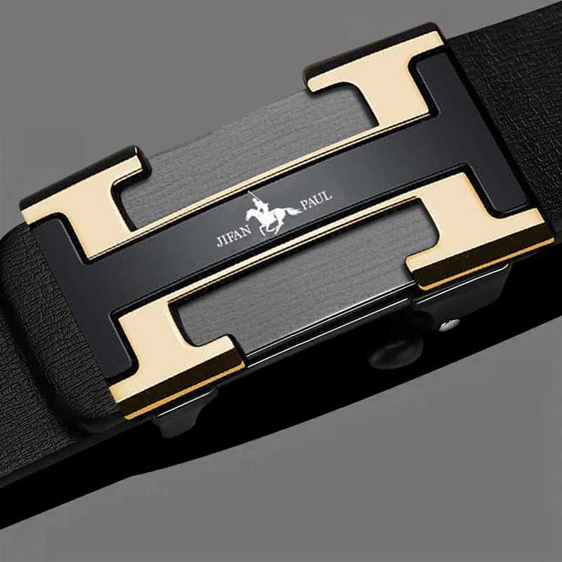 Mens waist belt with Hbuckle genuine leather belt metal alloy automatic buckle brand luxurious design mens waist belt me Z251011