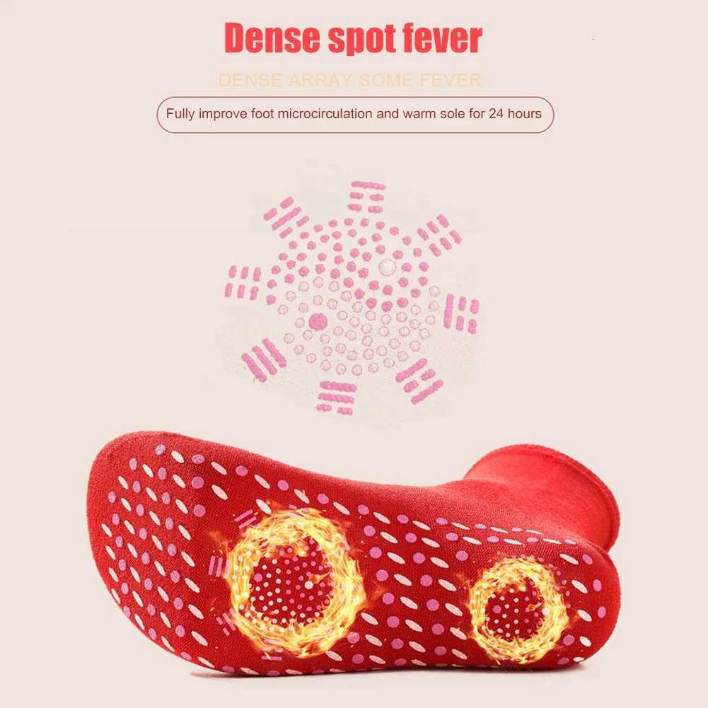 1pair Unisex Winter Warm SelfHeating Health Socks Pain Relief Outdoor AntiCold Therapy Magnetic Thermal Stockings MenWomenW251011