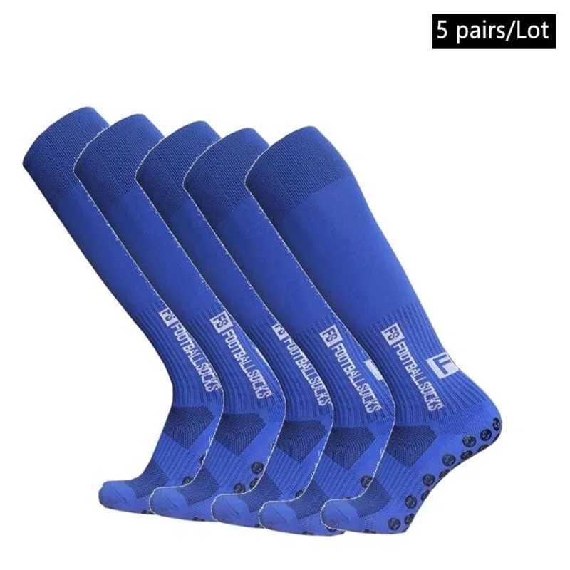 5 Pairs New Long Football Socks Silicone Suction Cup Grip Anti Slip Soccer Socks Sports Men Women Baseball Rugby SocksW251011