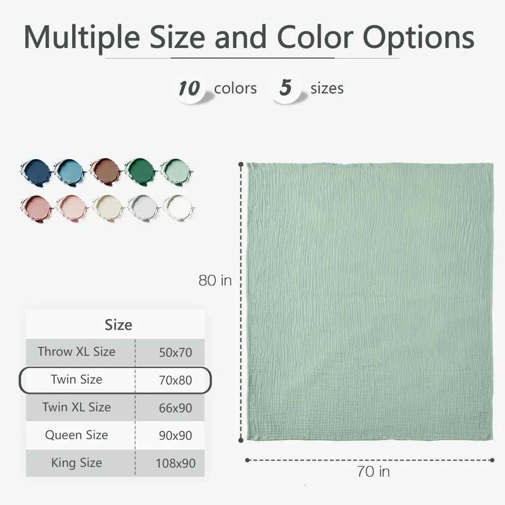 4Layers Autumn and Winter Gauze Throws for Bed Couch Soft Lightweight Breathable Linen Cotton Muslin Throw Blanket Bedspread C251011