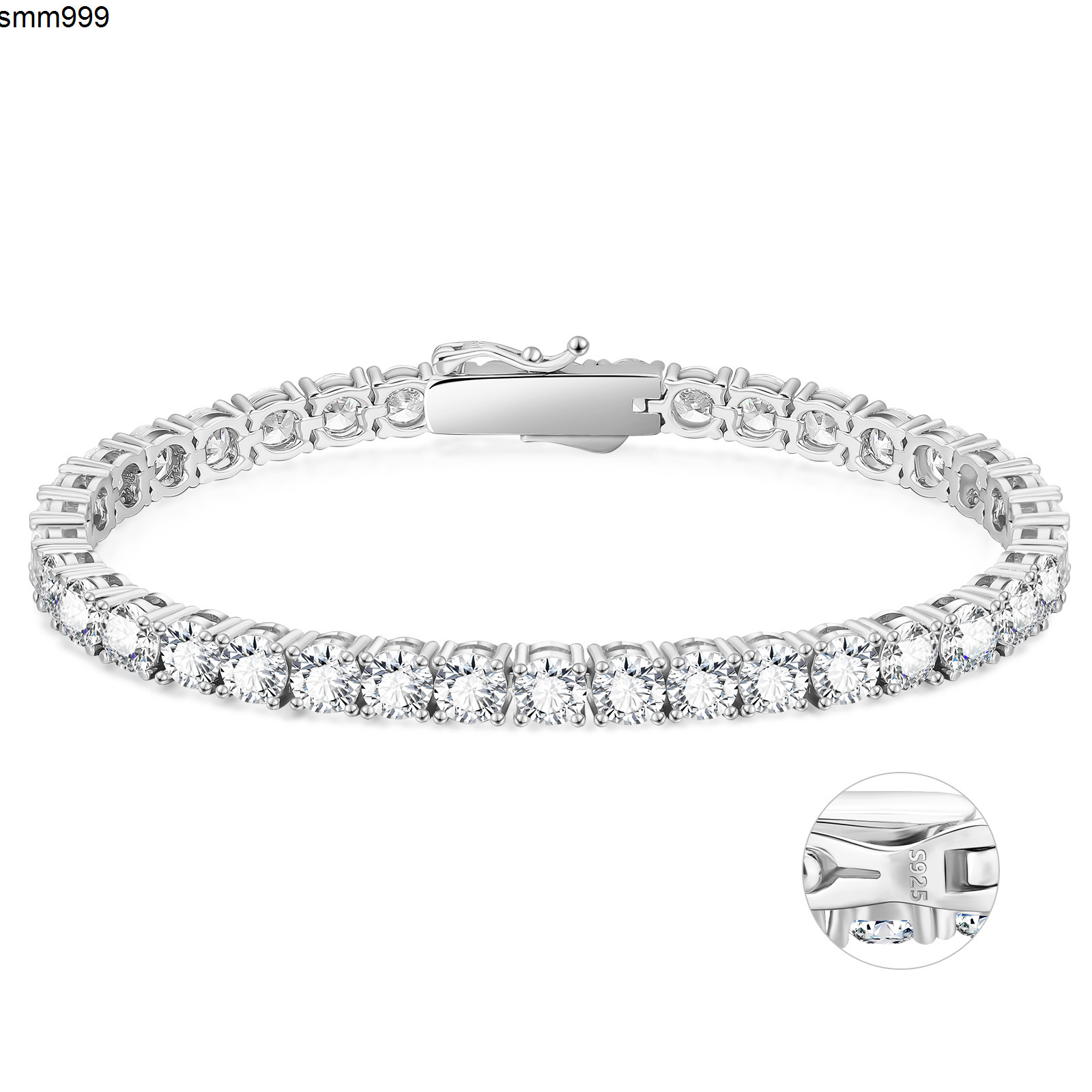moissanite bracelet 5MM 4MM 3MM Sterling 925 Silver Women Iced Out CZ Jewelry 14K 18K White Gold Plated Lab Diamond Man Zirconia Tennis Bracelet Men