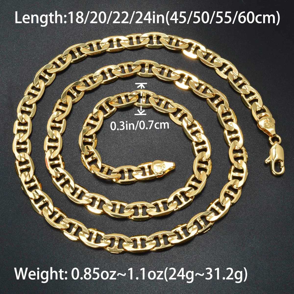 Punk Thick Chain Necklace Gifts Trendy Luxury Italy 750 18k Gold Plated Copper Link Women Dubai Jewelry Man Neck Party Gift Z251011