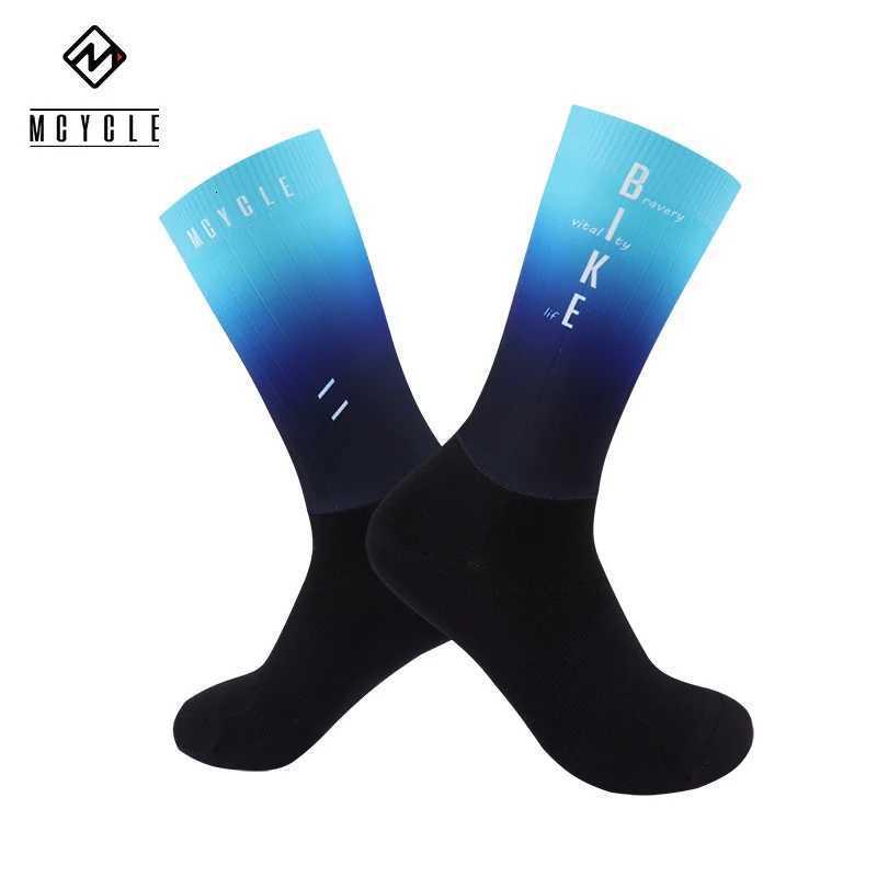Mcycle Wholesale Compression Sport Socks Running 100 Polyester Bike Bicycle Sock Print Pattern Knitted Aero Cycling SocksW251011