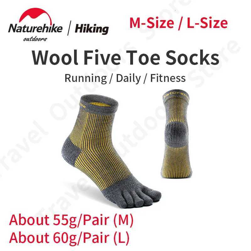 Naturehike Ultralight Five finger Sports socks Long Style Breathable Thickened Warm Wool Fabric Travel Running daily 55gpairW251011