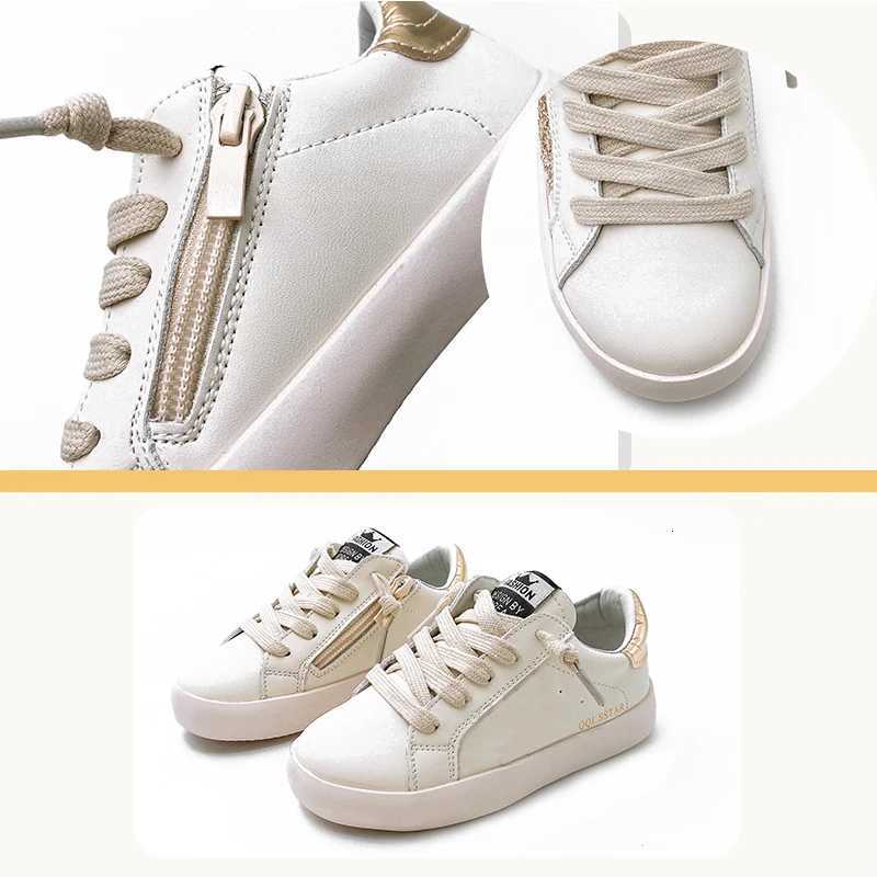Classical Sle Real Leather Sport for Children Toddler Golden Kids Casual School CCDB Star Girls Shoes Sneaker C260130