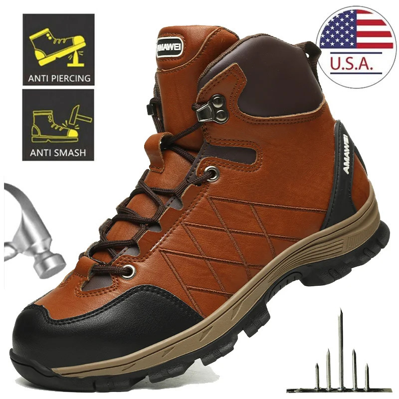 Safety Shoes Men Work Sneakers Indestructible PunctureProof Protective Boots Steel Toe Construction Shoe 251010