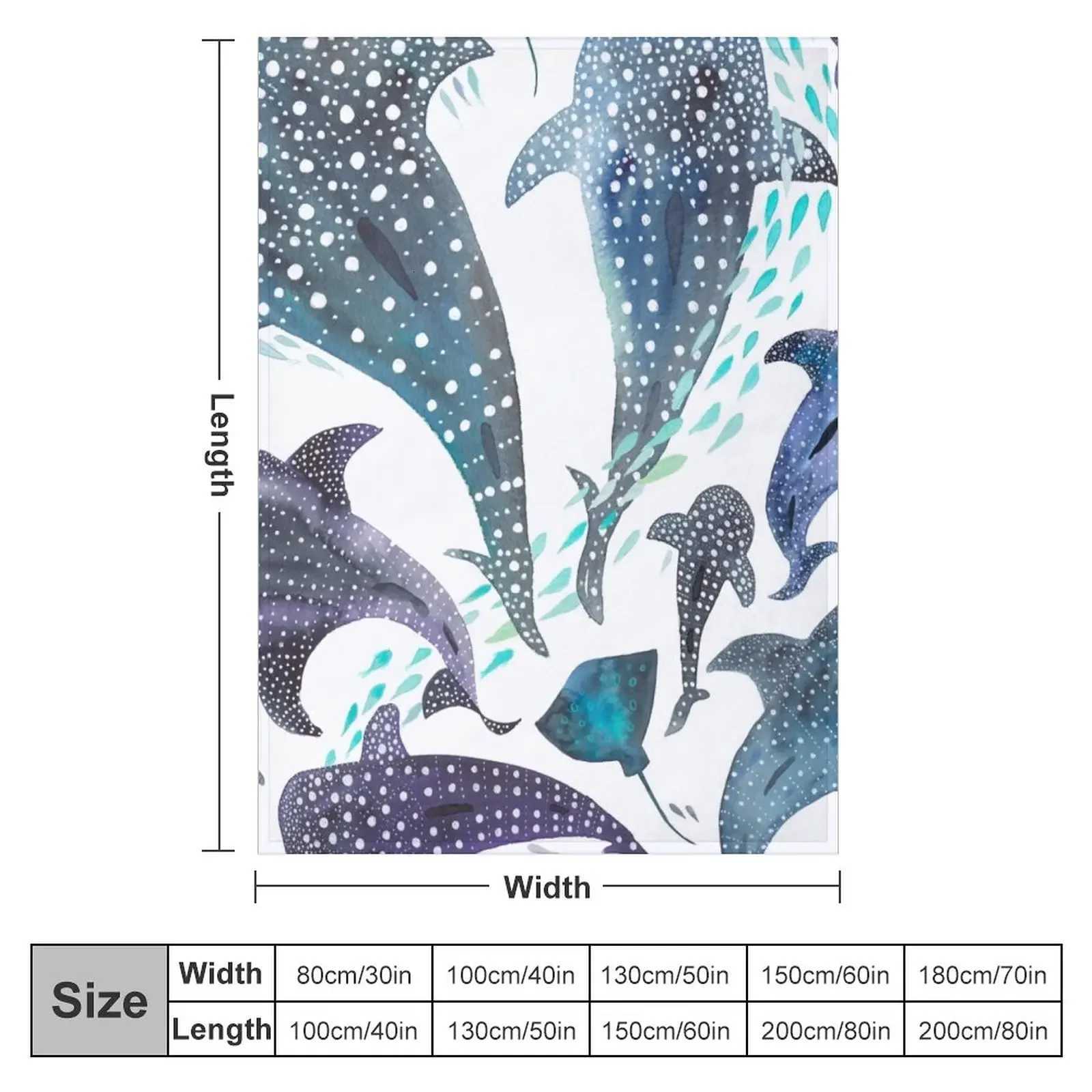 Whale Shark Ray Sea Creature Play Print Throw Blanket Luxury St Blanket Luxury Blanket C251011