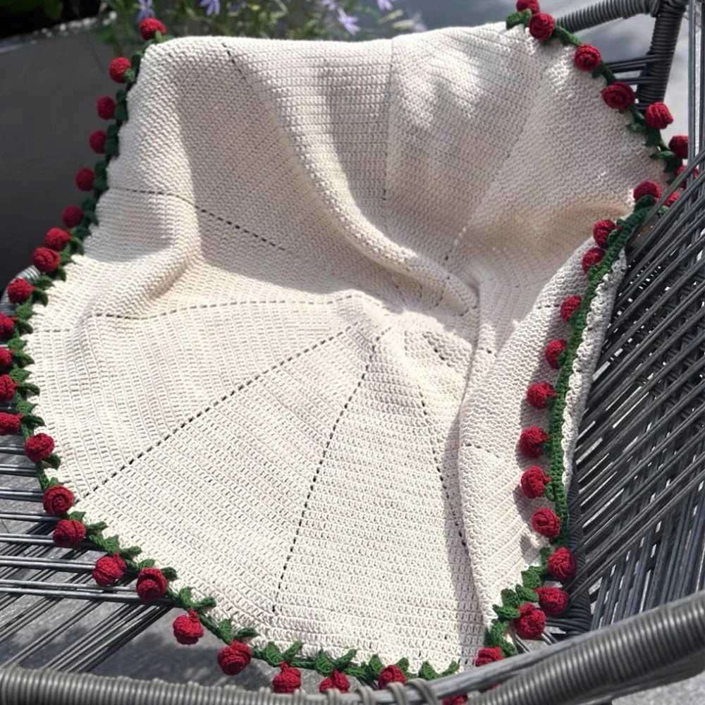 Finished Flower Bouquet Blanket Soft and Lightweight Knitted Throw Blankets for Birthday Wedding Valentines Day Home Decor C251011