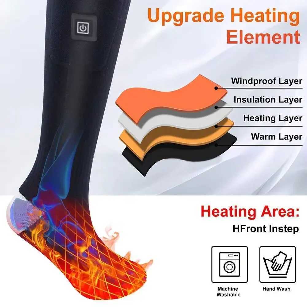 Heating Socks with Battery Box Rechargeable AntiCold Men Thermal Heated Foot Warmer Outdoor Camping Ski Sports WinterW251011