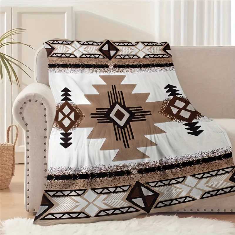 Boho Style Flannel Throw Blanket Colorful AllSeason Soft Blanket for Sofa Travel CampingGift Blanket for Family and Friends C251011