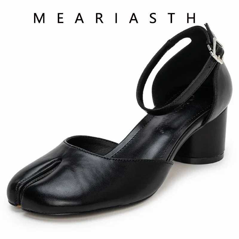 2025 Woman 6cm High Heel Split Toe Tabi Shoes Solid Colors Female Shoes Ballet Dress Comfortable Retro Mary Janes Summer SandalsXJ251011