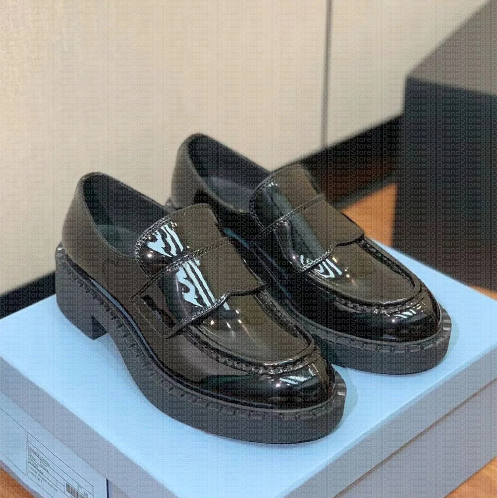 Monolith loafers Designer shoes platfrom leather Casual Shoes women Oxford Chunky Sneaker loafer shoes Cowhide Sneakers Matte lug sole platfrom shoes Size35-42