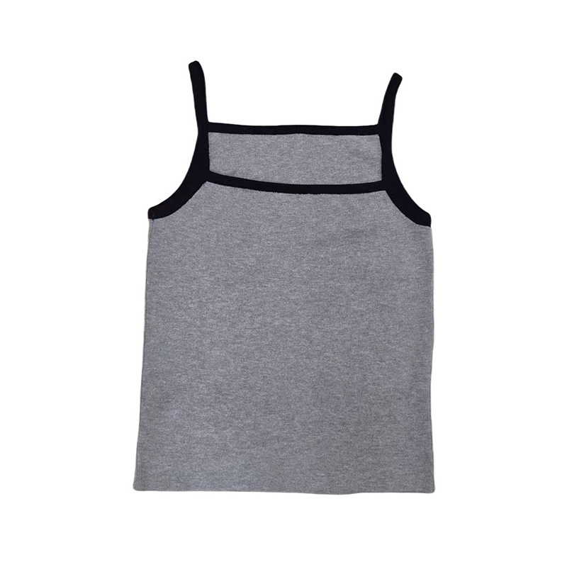 Women's Contrast - Color Patchwork Slim Fit Camisole, Knitted Camisole. Ideal as Inner Wear or Outerwear, Perfect for Daily Casual Wear -1707