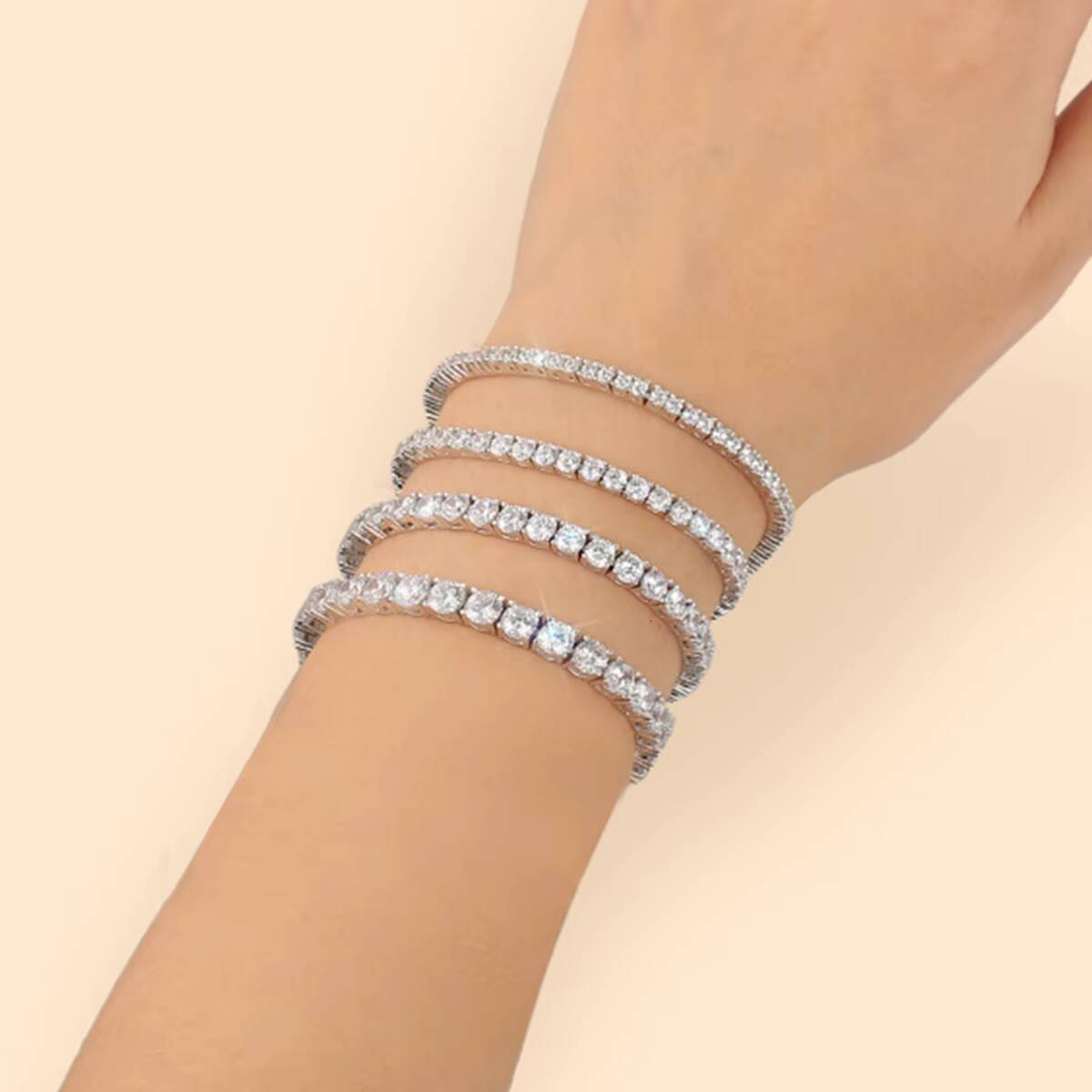 moissanite bracelet 5MM 4MM 3MM Sterling 925 Silver Women Iced Out CZ Jewelry 14K 18K White Gold Plated Lab Diamond Man Zirconia Tennis Bracelet Men