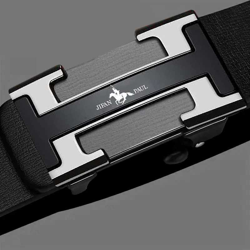 Mens waist belt with Hbuckle genuine leather belt metal alloy automatic buckle brand luxurious design mens waist belt me Z251011