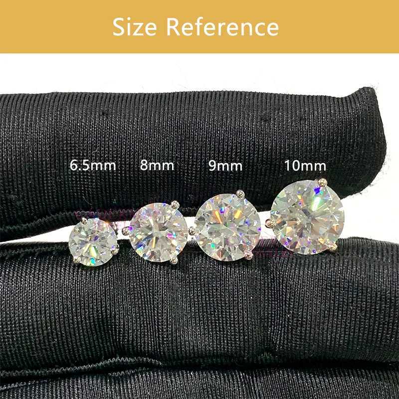 Cadermay 1ct 2ct 3ct 4ct D VVS1 Moissanite Diamond 3 Prongs Martini Earrings Stud 925 Sterling Sliver Earrings For Wen Gift X251011