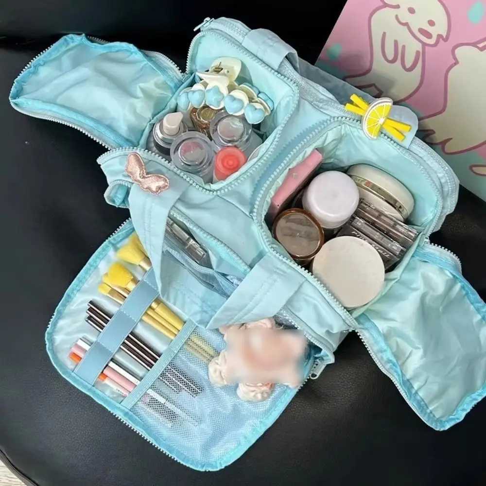 Mtipocket Design Cosmetic Handbag Double Side Open Zipper Closure Portable Makeup Pouch Separate Dry and Wet Easy Access D251011