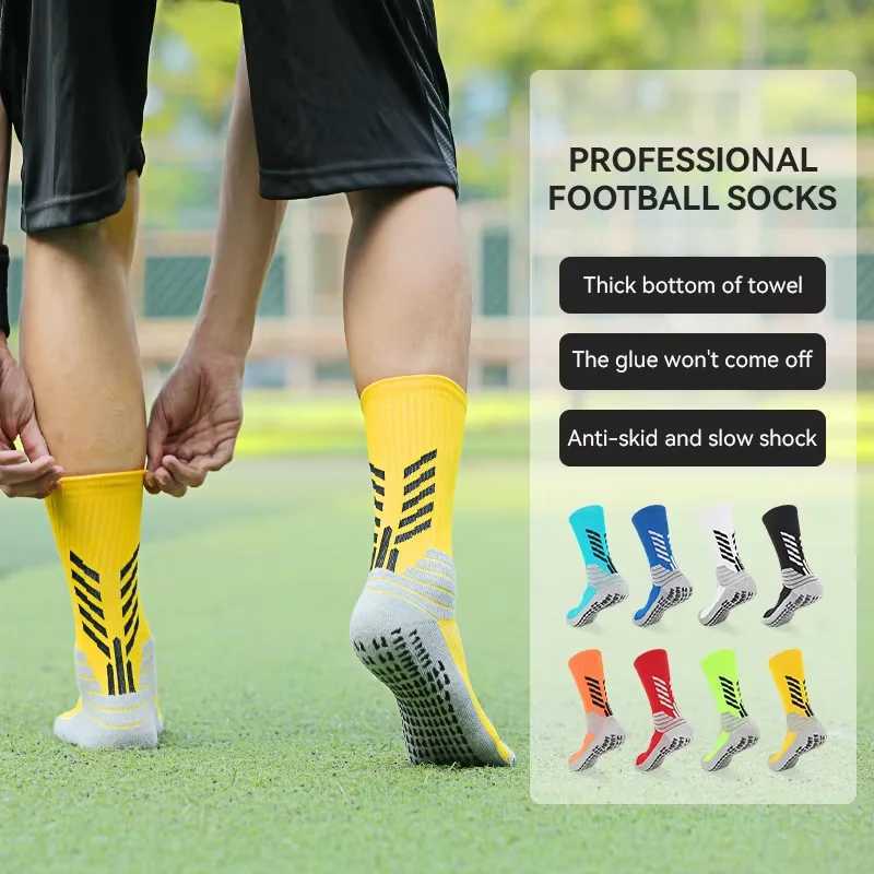 Professional Football Men Medium Tube Adult Thickened Towel Bottom Anti Slip Soccer For Socks Sports Glue Resistant WholesaleW251011