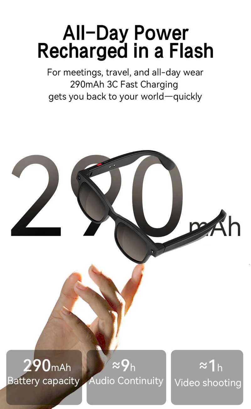 NEW 6K HD AI Smart Glasses Multifunction Camera Bluetooth Call Voice Assistant Music Player Translate Photochromic Glasses X251011