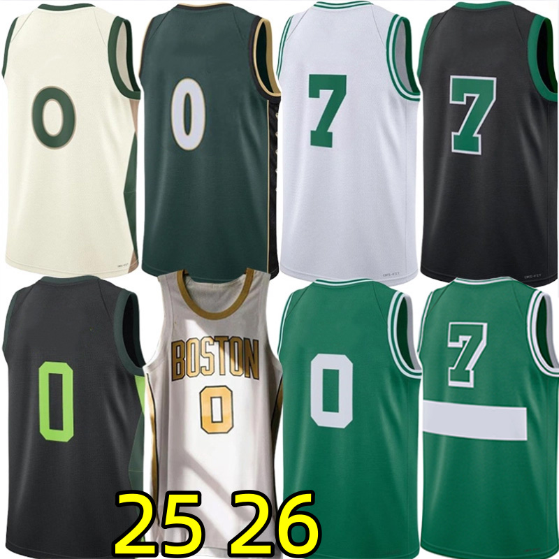 25 26 Custom Basketball Jersey Jayson Tatum Jaylen Brownn Derrick White Payton Pritchard Chris Boucher Anfernee Simons Larry Bird Sam Hauser Neemias Queta Jerseys