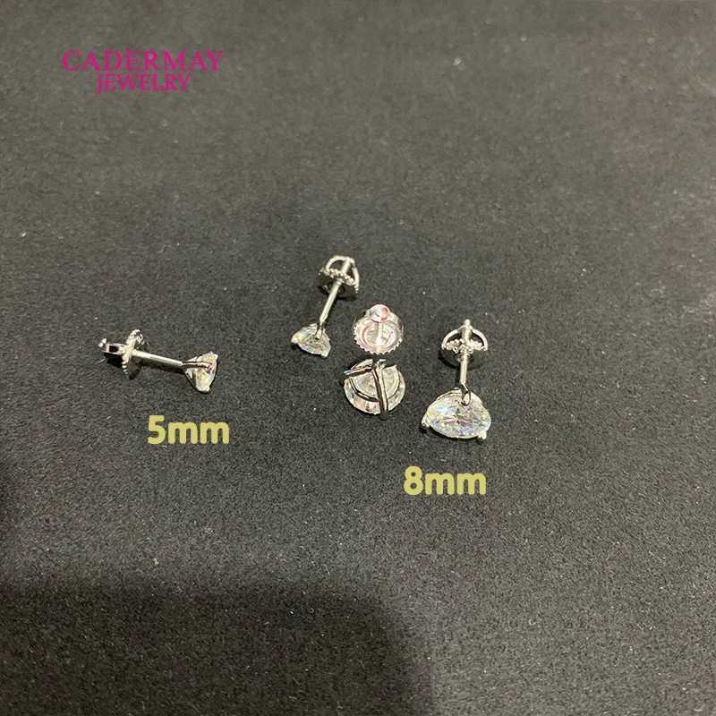 Cadermay 1ct 2ct 3ct 4ct D VVS1 Moissanite Diamond 3 Prongs Martini Earrings Stud 925 Sterling Sliver Earrings For Wen Gift X251011