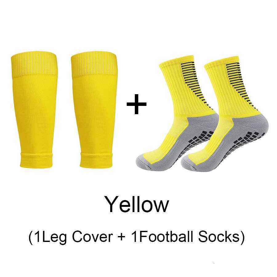 1 Set of High Elasticity Shin Guards Football Leg Cover Nonslip Soccer Tennis Basketball Sport Socks Grip Cycling Riding SocksW251011