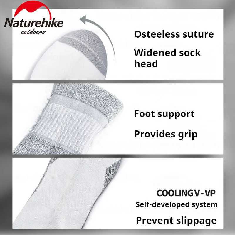 Naturehike Cycling MidCalf Socks shock absorption for Men Women 1pair Bicycle Cycling Running Sports Cotton Socks BreathableW251011