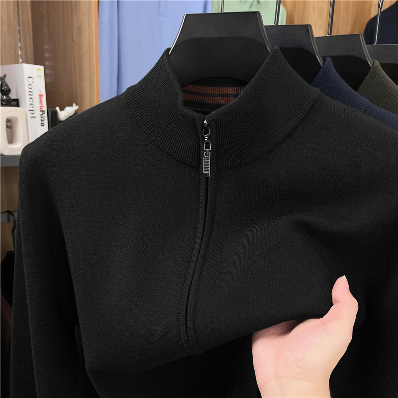 2025 Winter Designer Designer Shirt Hoodie New Men's Knitted Sweater Solid Color Fashion High-end Zipper Cardigan Loose Thickened Men's Jack