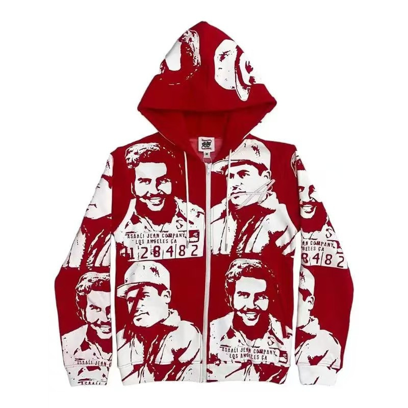 Designer Men's Hoodies Gothic Retro Y2K Long Sleeved Printed Hoodie Harajuku Hip Hop Oversized Pattern Zipper Casual Sports High Quality