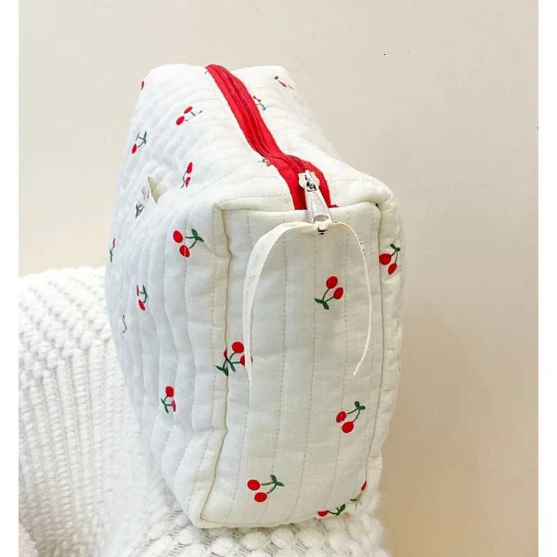 Fi Wen Quilted Cott Cosmetic Storage Bag ry Travel Makeup Storage Organizer Pouch Girls Pencil Case Tote Handbags D251011
