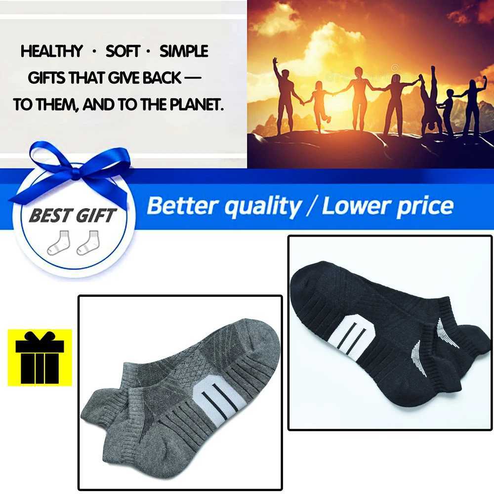 6 Pairs Mens Sports Running Heavy Cushion AntiSlip Boat Socks Combed Cotton MoistureWicking Odor Control Unisex Sizes 3550W251011