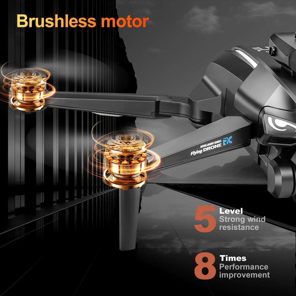 Foldable FPV RC Drone Quadcopter HD Camera Brushless Motors, Smart Obstacle Avoidance, GPS Auto Return Home, Intelligent Follow Me, Big Controller Wit