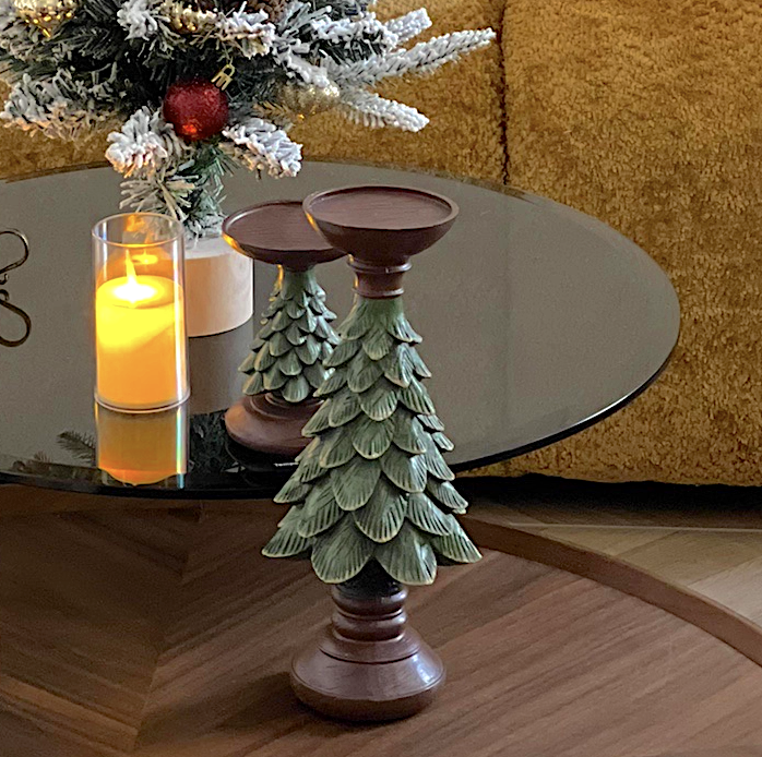 Elegant Resin Christmas Tree Candle Holder for Home Decor Stylish Table Decoration