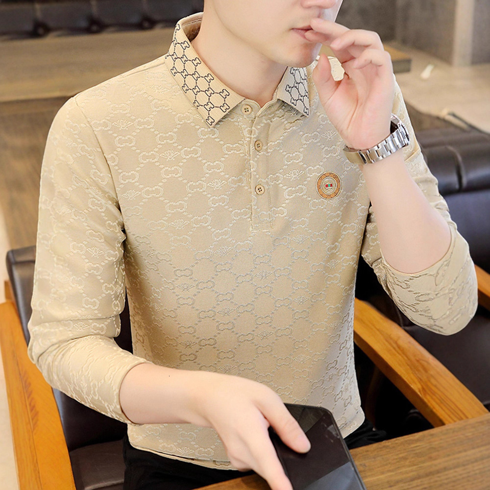 Long Sleeve T-shirt Spring Designer Shirt Designer Hoodie Autumn Men's Trendy Casual Business Turn-down Collar Polo Shirt High-end Collared Men's Top Tee