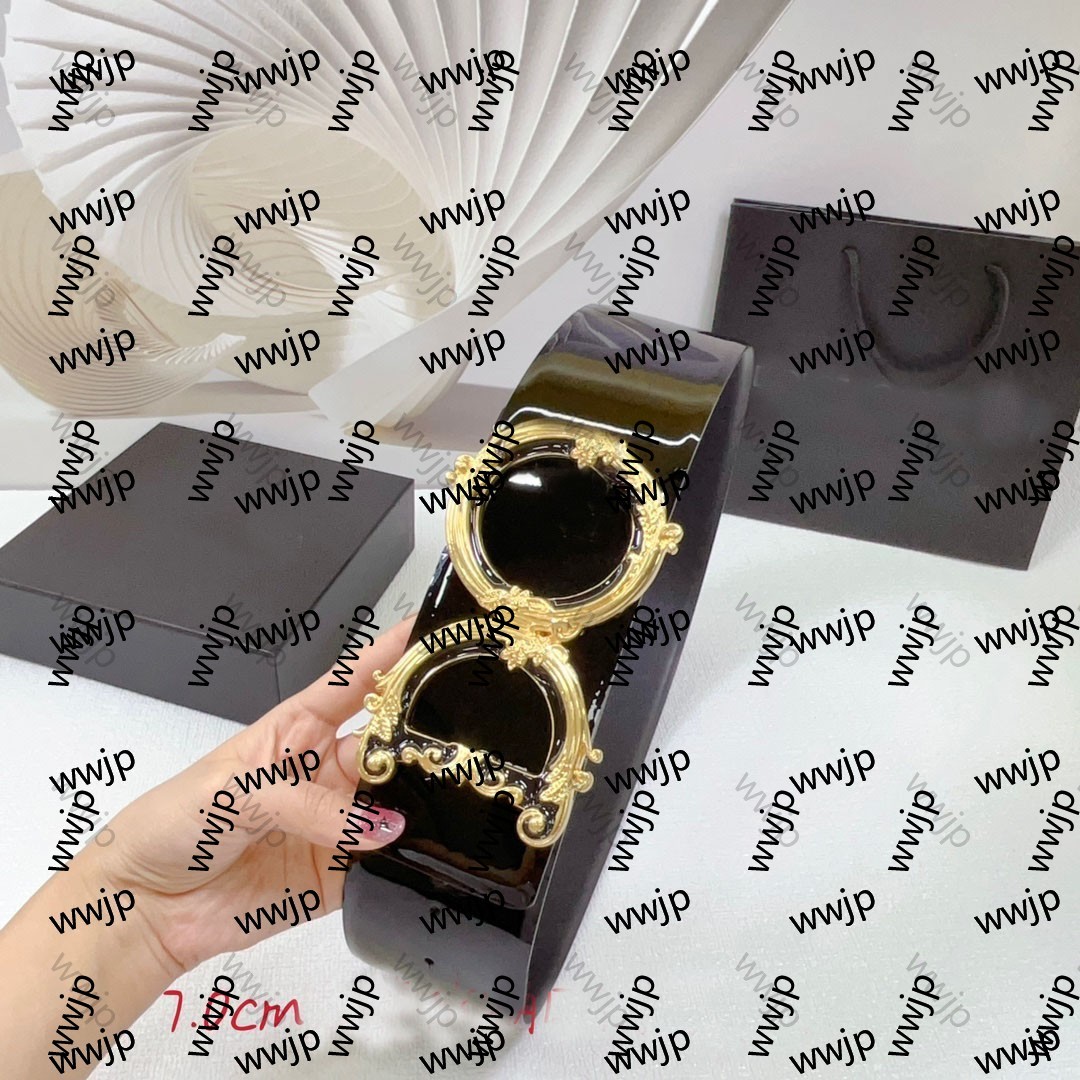 Top Quality Luxury Designer Womens Belt 7cm Wide Leather Waistband letter Oversized Metallic Clasp Adjustable 90-125cm For Coats Blazers