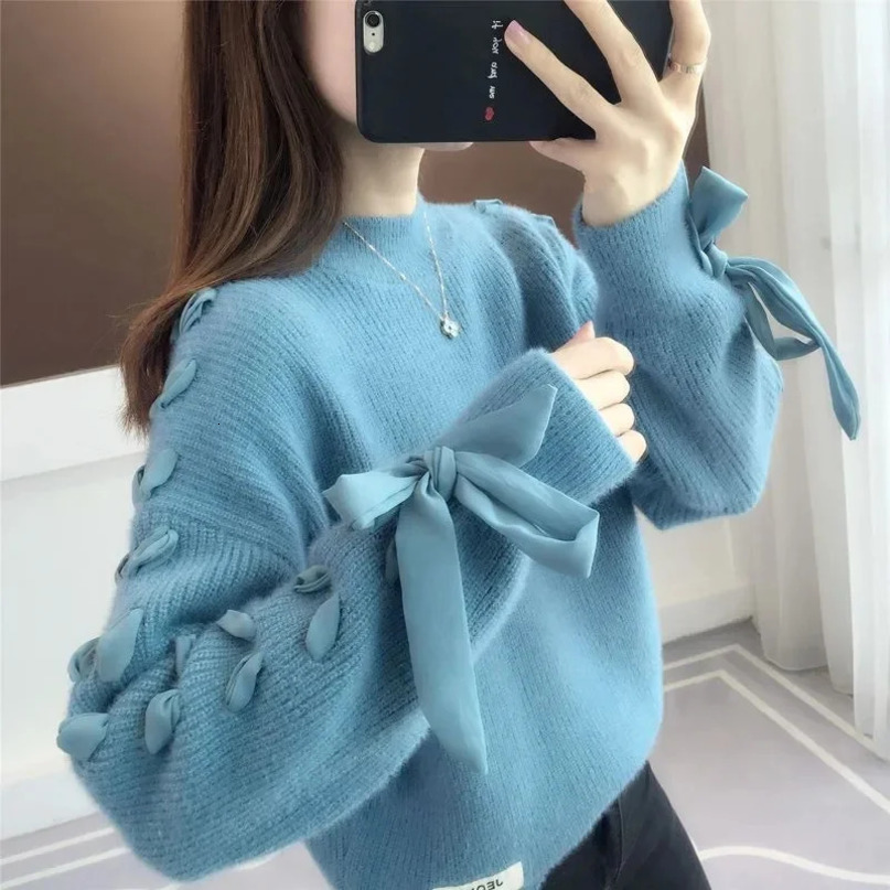 Turtleneck Sweater Autumn Winter Knitted Pullovers Women Sweaters Casual Loose Long Sleeve Female Jumper 241021