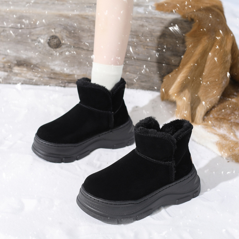 Free shipping designer Boots Short tube thick cotton shoes with women thick sole plush round toe snow boots